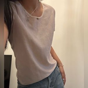 pastel pink rose baby tee